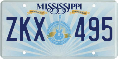 MS license plate ZKX495