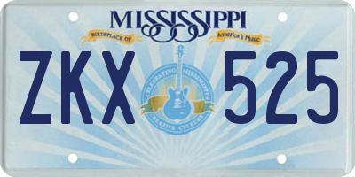 MS license plate ZKX525