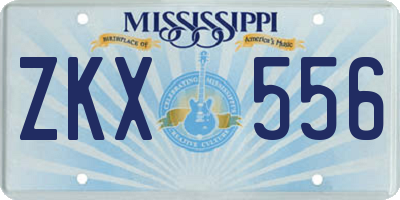 MS license plate ZKX556