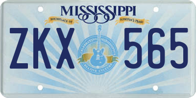 MS license plate ZKX565