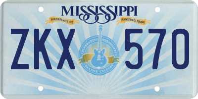 MS license plate ZKX570