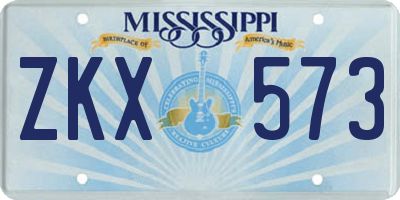 MS license plate ZKX573