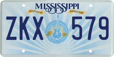 MS license plate ZKX579
