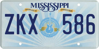 MS license plate ZKX586