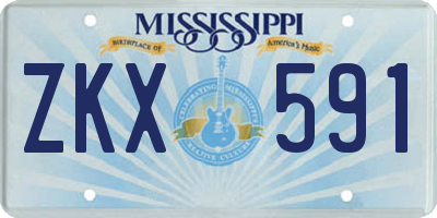 MS license plate ZKX591