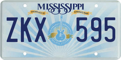 MS license plate ZKX595