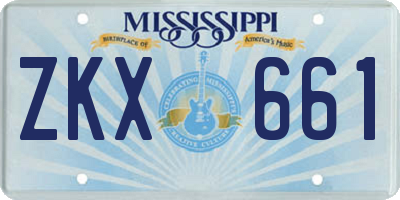 MS license plate ZKX661
