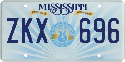MS license plate ZKX696