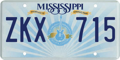 MS license plate ZKX715
