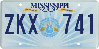 MS license plate ZKX741