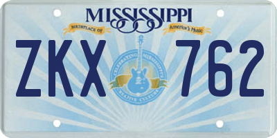 MS license plate ZKX762
