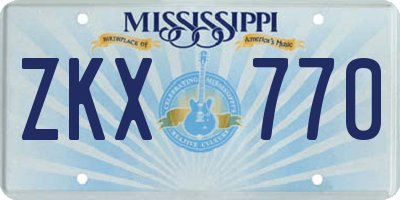 MS license plate ZKX770