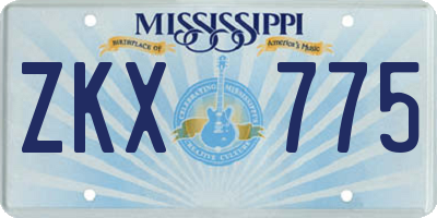 MS license plate ZKX775