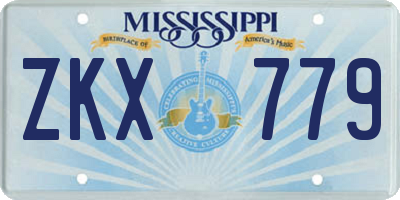 MS license plate ZKX779