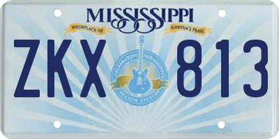 MS license plate ZKX813