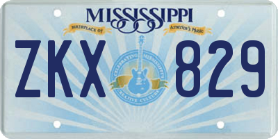 MS license plate ZKX829