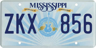 MS license plate ZKX856