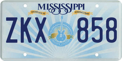 MS license plate ZKX858