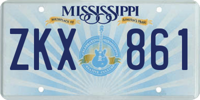 MS license plate ZKX861