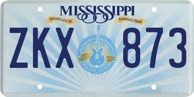 MS license plate ZKX873