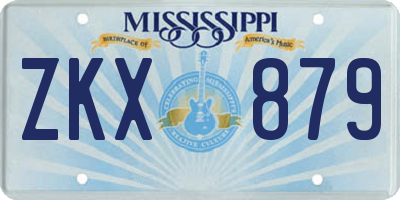 MS license plate ZKX879