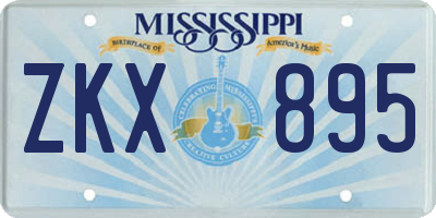 MS license plate ZKX895
