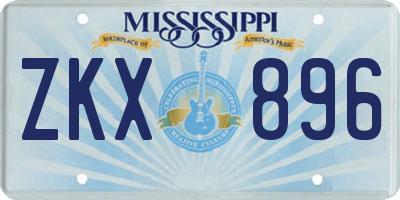 MS license plate ZKX896