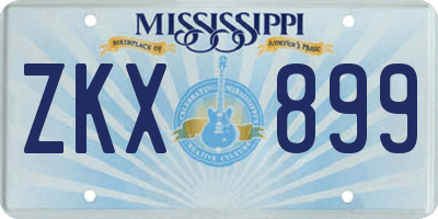MS license plate ZKX899