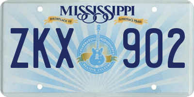 MS license plate ZKX902