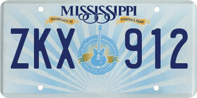 MS license plate ZKX912