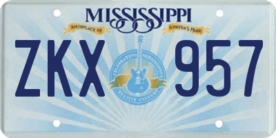 MS license plate ZKX957
