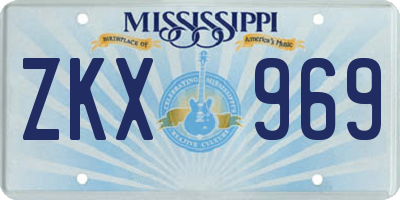 MS license plate ZKX969