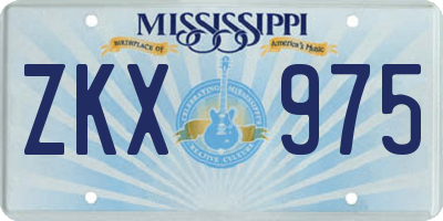 MS license plate ZKX975