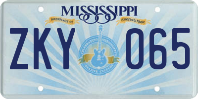 MS license plate ZKY065