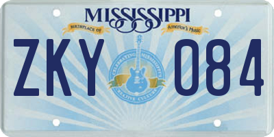 MS license plate ZKY084