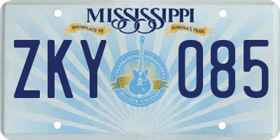 MS license plate ZKY085