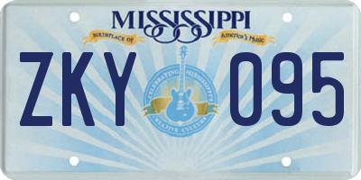 MS license plate ZKY095