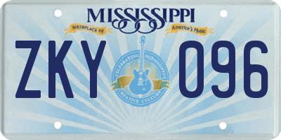 MS license plate ZKY096