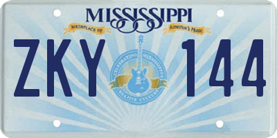 MS license plate ZKY144