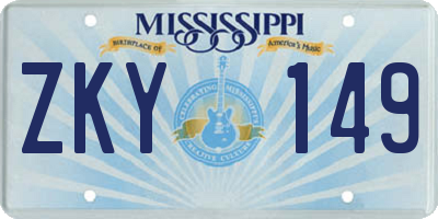 MS license plate ZKY149