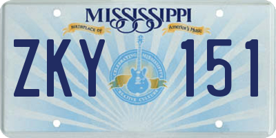 MS license plate ZKY151