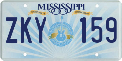 MS license plate ZKY159