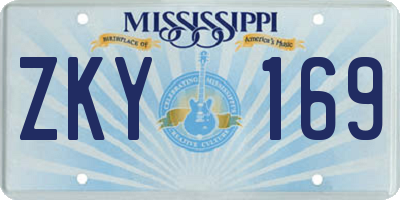 MS license plate ZKY169