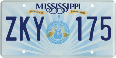 MS license plate ZKY175