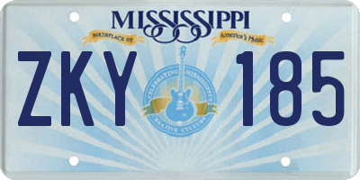 MS license plate ZKY185