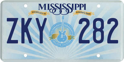 MS license plate ZKY282