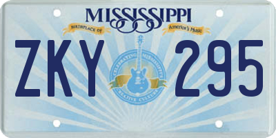 MS license plate ZKY295
