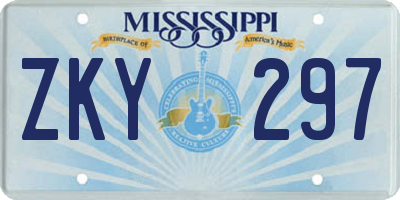 MS license plate ZKY297