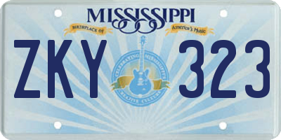 MS license plate ZKY323