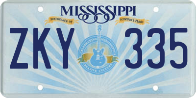 MS license plate ZKY335
